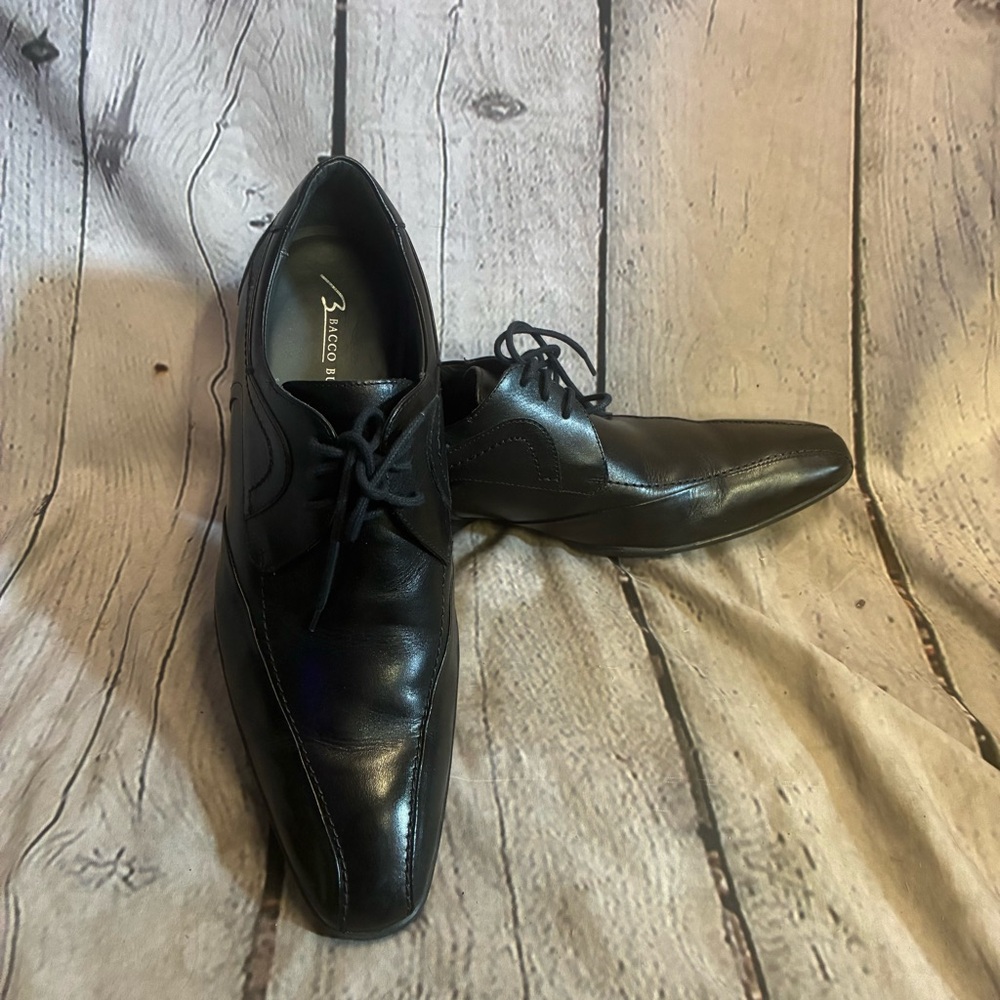 Bacco Bucci Men's David Leather Lace Up Black Oxford‎ Dress Shoes Sz 11 Brazil